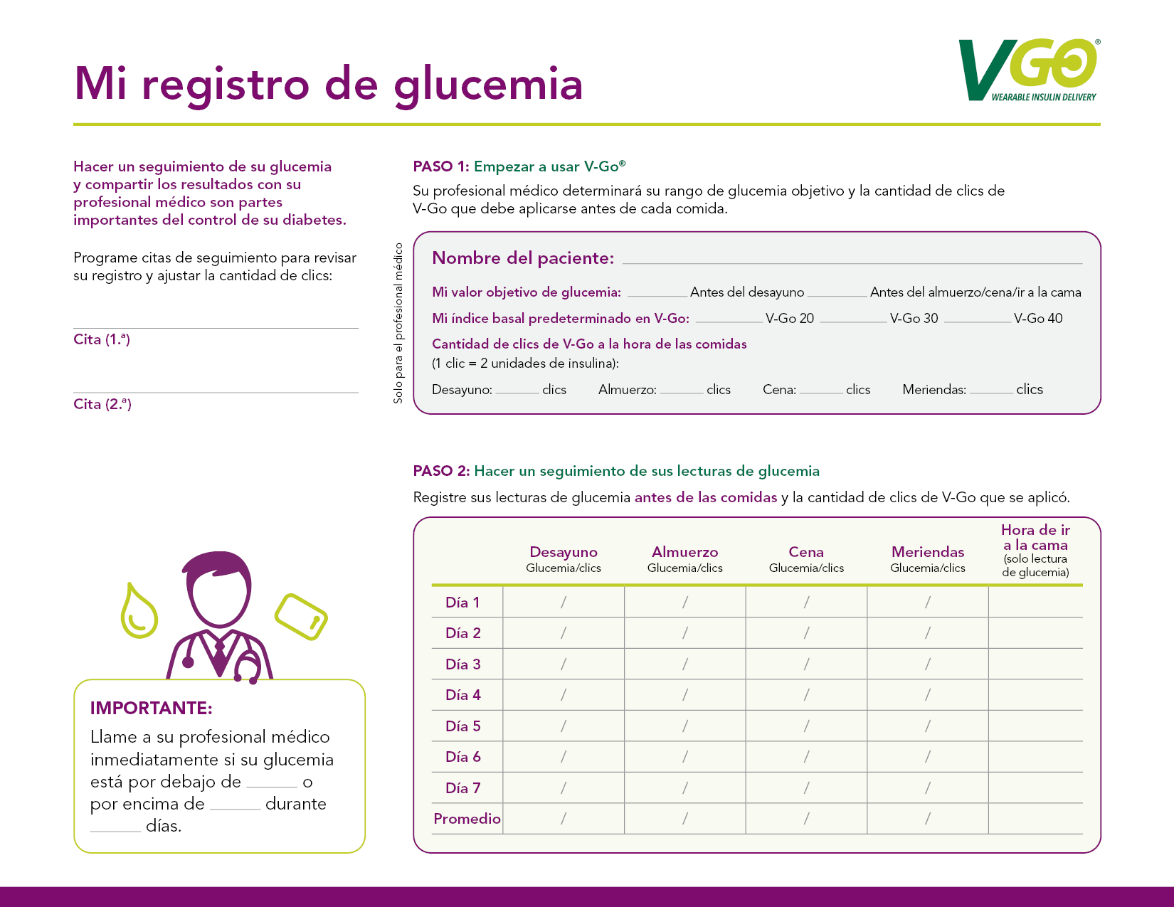 US-VGO-007 Rev A Patient_Blood_Sugar_Log ES 11.27.22